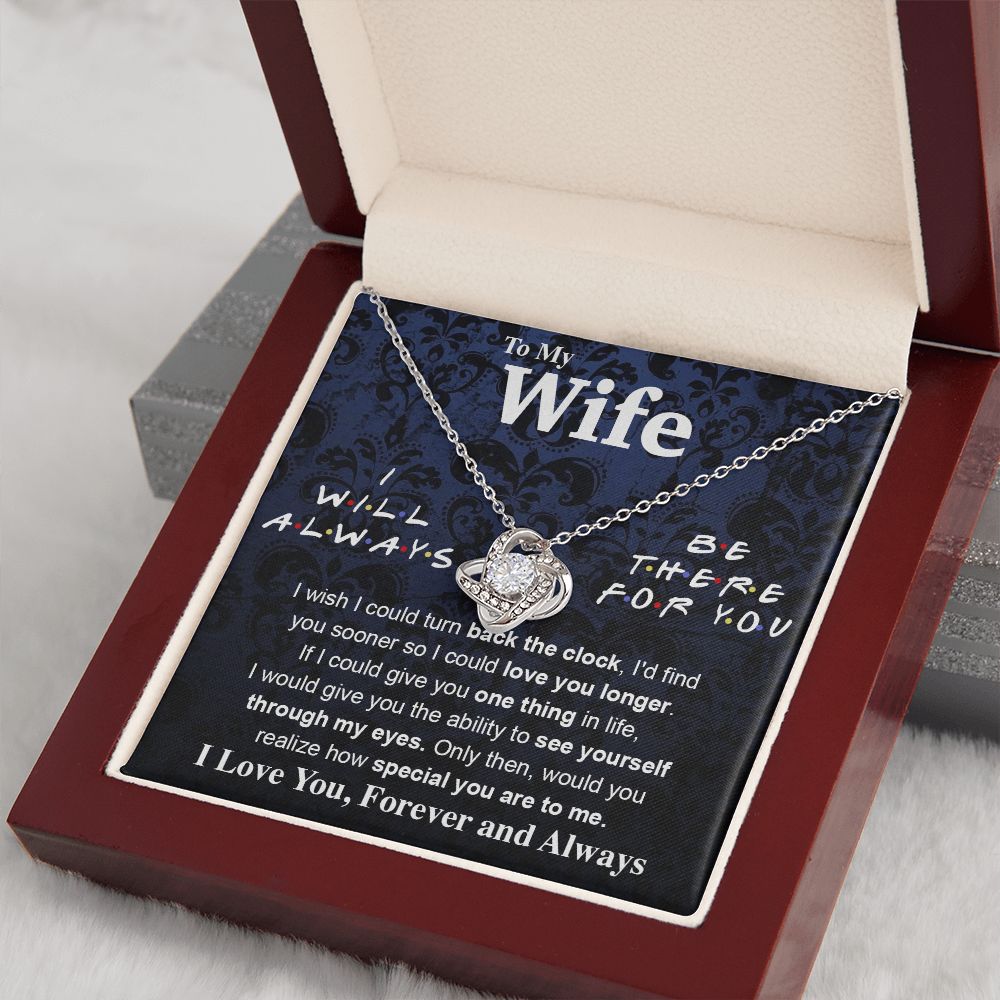To My Wife Necklace To My Future Wife Necklace Gifts, Promise Necklace For Her, Fiance Gifts For Her, Valentine Necklace Gifts For Soulmate From Husband With Message Card Box LED, Soulmate Necklace For Women, To My Wife Necklace Love knot Thang