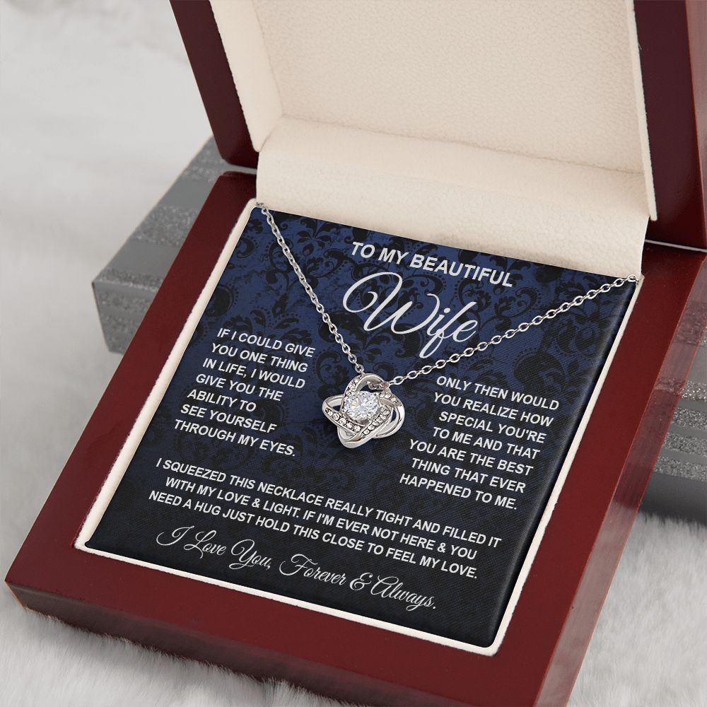 Soulmate Necklace Gifts From Husband, For Soulmate From Husband, Wife Gifts From Husband, Necklaces For Wife From Husband To My Wife Necklace Message Card and Necklace Gift Box Gift Box Styles on Birthday, Wedding, Anniversary, Valentine Love knot Thang