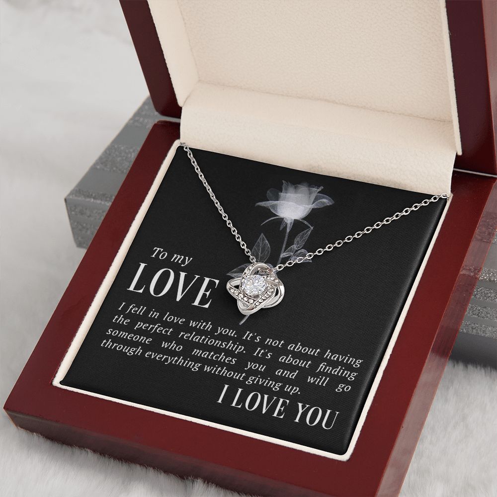 The Love Knot Necklace To My Love Knot Necklace, Happy First anniversary, Unique Gift from Husband, Best Jewelry for Wife, Necklace Message Card and Gift Box Styles on Birthday, Christmas, Anniversary  Love knot Thang