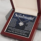 Couples Gifts Necklace To My Soulmate Necklace Anniversary Christmas Jewelry Romantic Gifts For My Wife Pendant Jewelry with Message Card and Box Necklaces for Women Valentines Day Happy Anniversary Wedding Present Love knot Thang