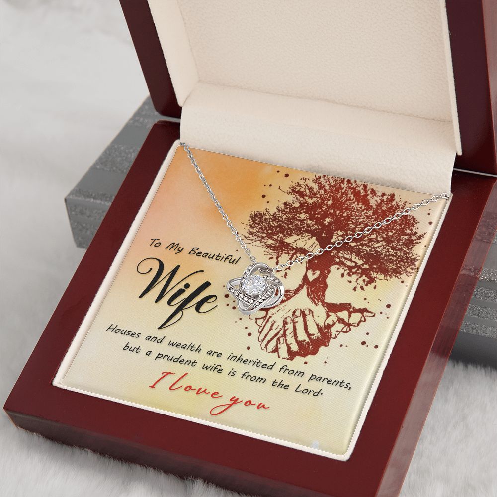 Couples Gifts, Beautiful Wife Necklace Gifts From Husband, Wedding Anniversary Jewelry For Wife From Husband, Wife Birthday From Husband, To My Soulmate Message Card and Gift Box styles On Birthday, Christmas, Anniversary  Love knot Thang