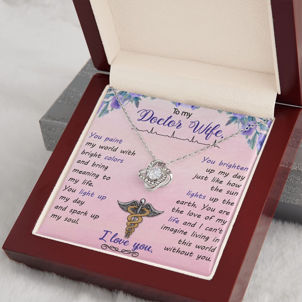 Couples Gifts, Doctor Wife Girlfriend Necklace Gifts From Husband, Wedding Anniversary Jewelry For Wife From Husband, Wife Birthday From Husband, To My Beautiful Wife Girlfriend Message Card and Gift Box styles On Birthday, Christmas, Anniversary  Love kn