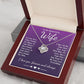 To My Beautiful Wife Necklace Gift, Soulmate for Wife Birthday Gifts from Husband, Valentine for Women, Soulmate Gifts, Message Card and Necklace Gifts Box Gift Box Styles on Birthday, Wedding, Anniversary, Valentine Love knot Thang