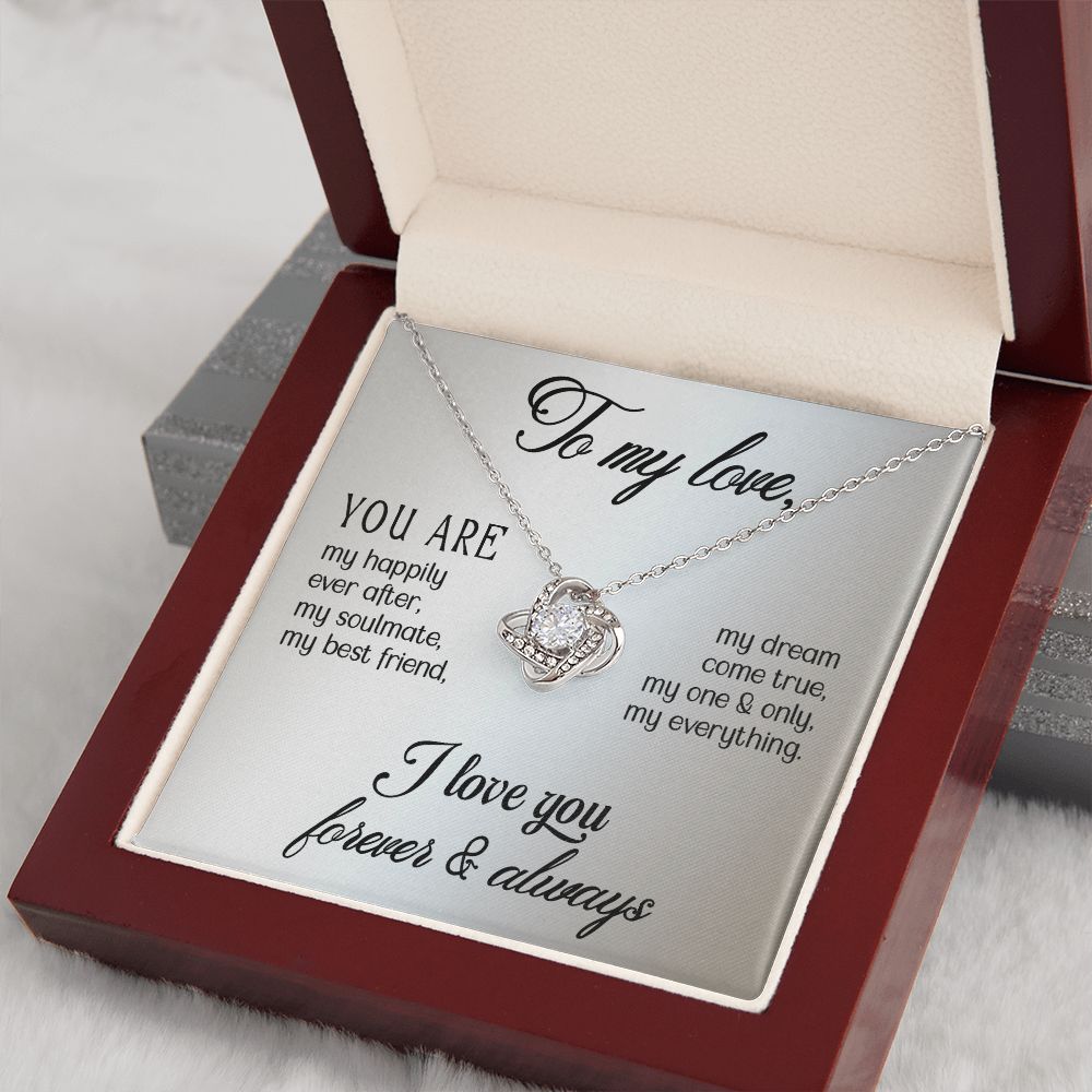 To My Love "Promise NecklaceGift for Fiance, Girlfriend, Future Wife, Wife. Fiance, Girlfriend, Future Wife, Wife Gift, Love Knot Meaningful Necklace Message Card and Gift Box Styles on Birthday, Christmas, Anniversary Love knot Thang