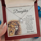To My Daughter Gifts From Lion Dad, Father Daughter Gift, Daughter Necklace From Dad, Dad And Daughter, Necklace Gifts From Dad To Daughters, Lion Daughter Necklace, Necklace Message Card and Gift Box Styles on Birthday, Christmas, Valentine LOVE KNOT