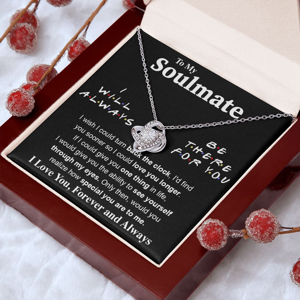 To My Soulmate Necklace To My Future Wife Necklace Gifts, Promise Necklace For Her, Fiance Gifts For Her, Valentine Gifts For Soulmate From Husband With Message Card Box LED, Soulmate Necklace For Women, To My Wife Necklace Love knot Thang