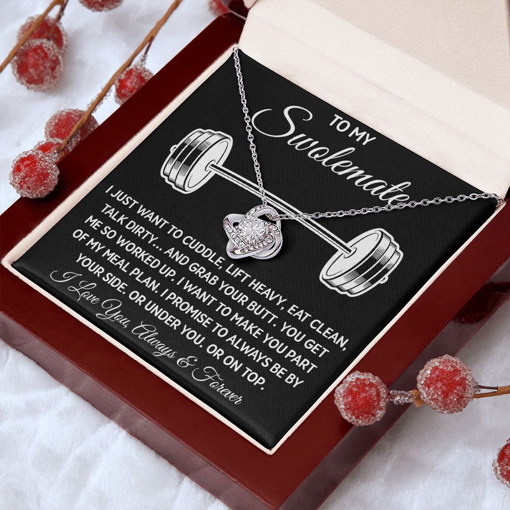 To My Swolemate, Gift For Swolemate Necklace I Love You Always & Forever Jewelry For Best Friend, Anniversary Gifts To My Swolemate Necklace Message Card and Gift Box Styles on Birthday, Christmas, Wedding, Anniversary Love knot Thang