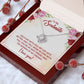 To My Soulmate Necklace I Love You Wife Love Knot Message Card and Box Gift Set for Girlfriend Women from Husband Boyfriend Couples, Meaningful Necklace Message Card and Gift Box Styles on Birthday, Christmas, Anniversary Love knot Thang