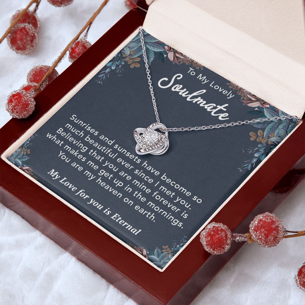 To My Lovely Wife Necklace Gift From Husband To My Badass Wife Pendant Birthday Jewelry with Message Card and Gift Box. Gift for Wife. Necklace Gift Set for Wife Necklace Gifts Box Gift Box Styles Love knot Thang