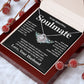 Soulmate Necklace Gift From Husband To My Badass Wife Pendant Valentines Day Anniversary Jewelry with Message Card and Gift Box. Gift for Wife. Necklace Gift Set for Wife Love knot Thang