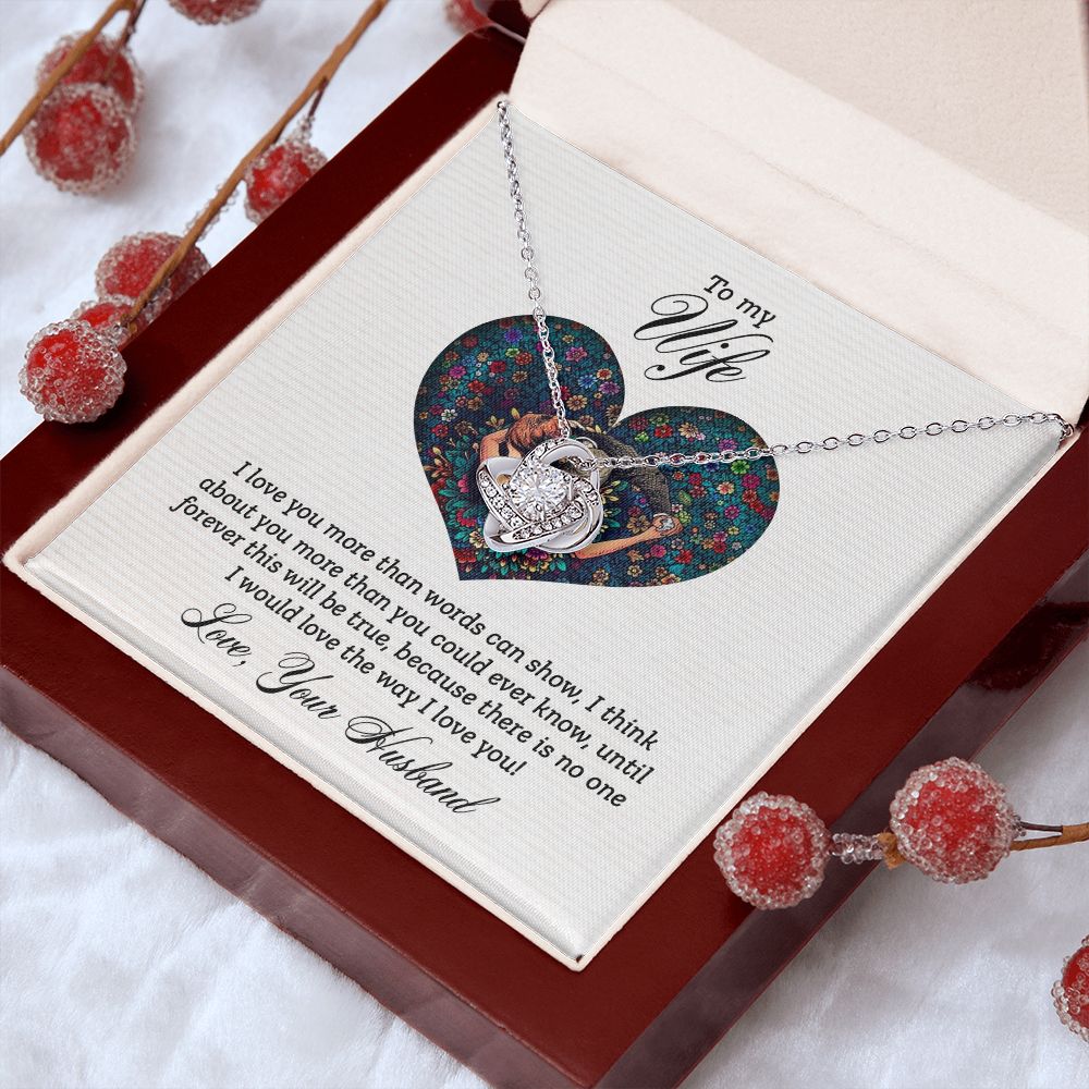 To My Wife Every Passing Second Gift Wife From Husband, Jewelry For Women, Jewelry For Wife, Love Knot Meaningful Necklace Message Card and Gift Box Styles on Birthday, Christmas, Anniversary Love knot Thang