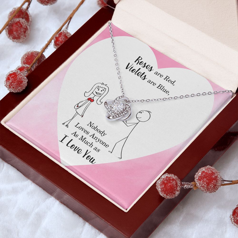 Couples Gifts Necklace To My Better Half Necklace Gifts For My Wife, Happy Anniversary My Love, Love Knot Meaningful Necklace Message Card and Gift Box Styles on Birthday, Christmas, Anniversary Love knot Thang