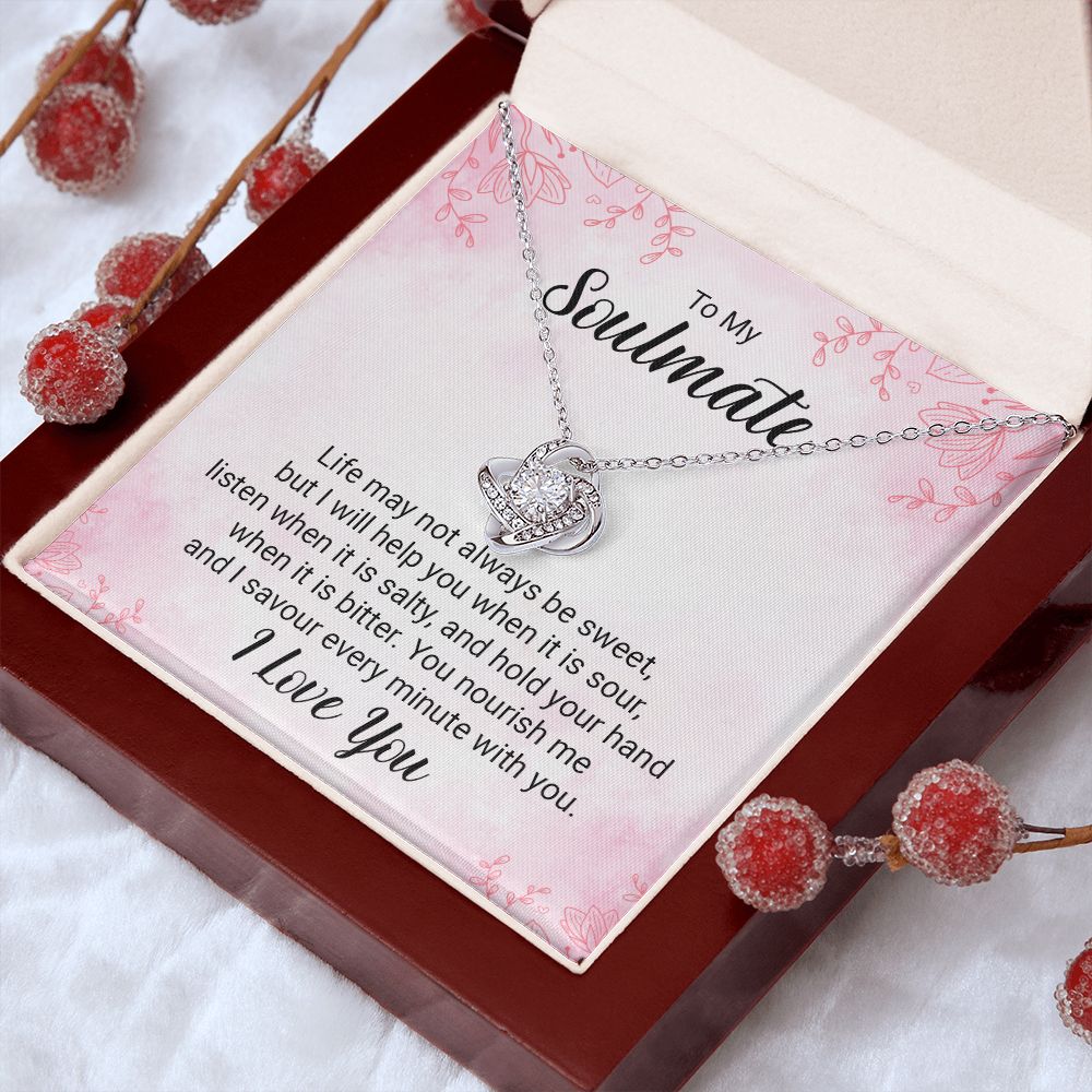 To My Soulmate Necklace for her Jewelry For Her Couples Gifts Necklaces For Soul Mate Christmas Jewelry, Love Knot Meaningful Necklace Message Card and Gift Box Styles on Birthday, Christmas, Anniversary Love knot Thang