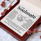 Couples Gifts Necklace To My Soulmate Necklace Valentine Christmas Jewelry Romantic Gifts For My Wife Pendant Jewelry with Message Card and Box Necklaces for Women Valentines Day Happy Anniversary Wedding Present Love knot Thang