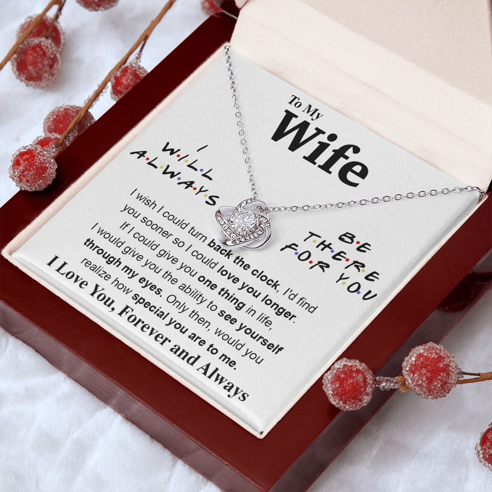 To My Wife Necklace To My Future Wife Gifts, Promise Necklace For Her, Fiance Gifts For Her, Valentine Gifts For Soulmate From Husband With Message Card Box LED, Soulmate Necklace For Women, To My Wife Necklace Love knot Thang