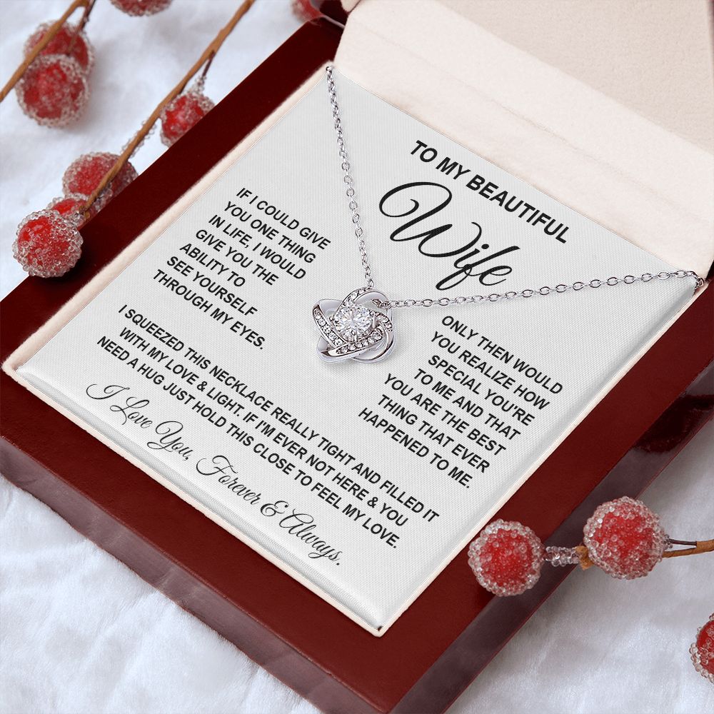 Soulmate Necklace Gifts From Husband, For Soulmate From Husband, Wife Gifts From Husband, Necklaces For Soulmate From Husband To My Wife Necklace Message Card and Necklace Gift Box Gift Box Styles on Birthday, Wedding, Anniversary, Valentine Love knot Tha