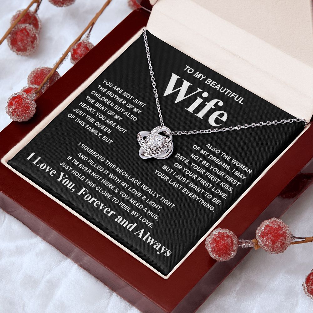 Gifts For Wife Birthday Gifts From Husband Necklace Valentines Days, Necklace for Future Soulmate, Anniversary Necklace Jewelry for Wife Necklace Gifts from Husband - Soulmate Gift Necklace with Message Card and Gift Box Love knot Thang