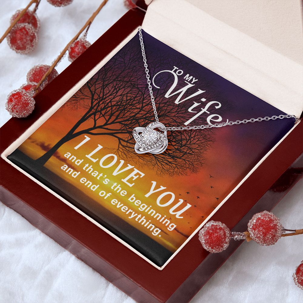 Birthday For Wife, Love Necklace Gifts For Wife From Husband, To My Soulmate Necklace For Women, To My Wife Necklace Wedding Anniversary, Love Knot Meaningful Necklace Message Card and Gift Box Styles on Birthday, Christmas, Anniversary Love knot Thang