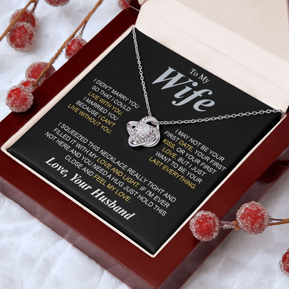 To My Beautiful Soulmate Necklace Gifts for Wife from Husband, Soulmate Valentine Gifts, Gift for Soulmate Message Card and Necklace Gift Box Gift Box Styles on Birthday, Wedding, Anniversary, Valentine Love knot Thang