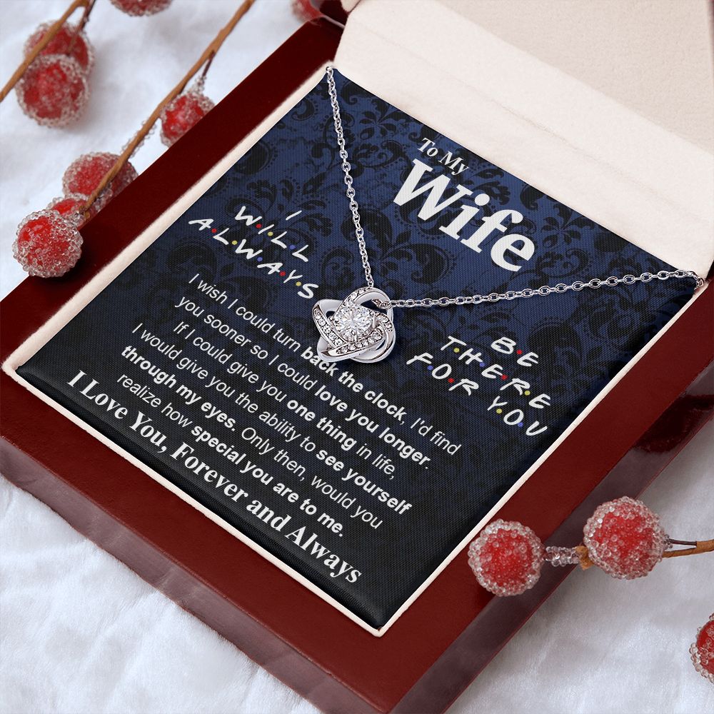 To My Wife Necklace To My Future Wife Necklace Gifts, Promise Necklace For Her, Fiance Gifts For Her, Valentine Necklace Gifts For Soulmate From Husband With Message Card Box LED, Soulmate Necklace For Women, To My Wife Necklace Love knot Thang