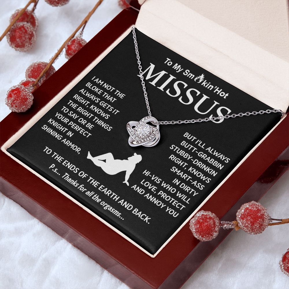 To My Soulmate Necklace For Women, Funny Gifts For Girlfriend, Valentine For Wife Presents For Girlfriend, Best Birthday Meaningful Gift Ideas For Wife, Women Romantic Jewelry For Her Anniversary, Birthday, Valentine Love knot Thang