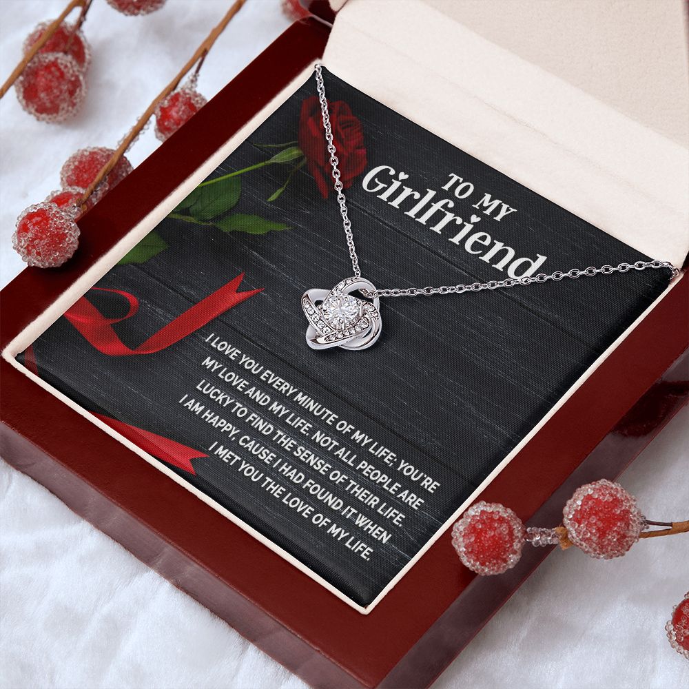 Love Knot Necklace, To My Girlfriend Gifts From Boyfriend, Girlfriend Jewelry, Girlfriend Birthday Anniversary For Girlfriend Gift, Necklace Message Card and Gift Box Styles on Birthday, Christmas, Anniversary  Love knot Thang