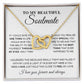 To My Beautiful Soulmate Necklace, Love knot Necklace for Girlfriend, Soulmate Jewelry, Soulmate Necklace, Future Wife Gift, Necklace for Wife from Husband, Necklace Message Card and Gift Box Styles on Birthday, Christmas, Wedding, Anniversary Interlockin