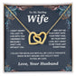 Valentine Gifts for Wife Necklace from Husband, Gifts for Wife from Husband, Valentine Gifts for Her Gifts Soulmate Message Card and Necklace Gift Box Gift Box Styles on Birthday, Wedding, Anniversary, Valentine Interlocking Heart