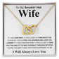 Gifts For Wife Birthday Gifts From Husband Necklace Valentines Day, Necklace for Future Soulmate, Wedding Anniversary Jewelry for Wife Necklace Gifts from Husband - Soulmate Gift Necklace with Message Card and Gift Box Interlocking Heart