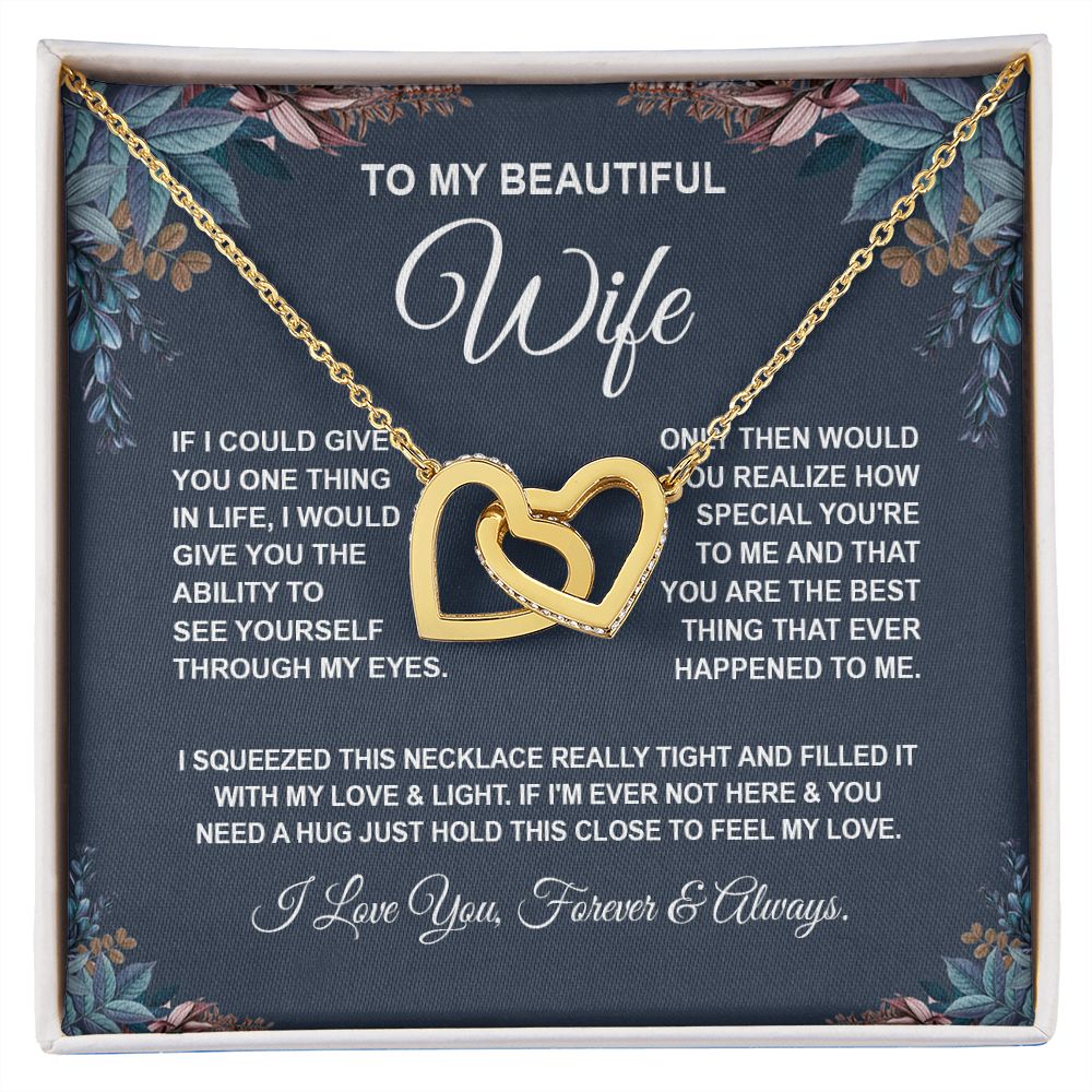 Wife Necklace Gift From Husband, For Soulmate From Husband, Wife Gifts From Husband, Necklaces For Wife From Husband To My Soulmate Necklace Message Card and Necklace Gift Box Gift Box Styles on Birthday, Wedding, Anniversary, Valentine Interlocking Heart