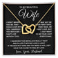 Wife Necklace Gifts From Husband, For Wife From Husband, Wife Birthday Gifts From Husband, Necklaces For Wife From Husband To My Wife Necklace Message Card and Necklace Gift Box Gift Box Styles on Birthday, Wedding, Anniversary, Valentine Interlocking Hea