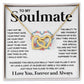 Couples Gifts Necklace To My Soulmate Necklace Valentine Christmas Jewelry Romantic Gifts For My Wife Pendant Jewelry with Message Card and Box Necklaces for Women Valentines Day Happy Anniversary Wedding Present Interlocking Heart