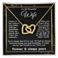 Gifts for Wife Necklace from Husband, Gifts for Wife from Husband, Birthday Gifts for Her Gifts Soulmate Message Card and Necklace Gift Box Gift Box Styles on Birthday, Wedding, Anniversary, Valentine Interlocking Heart