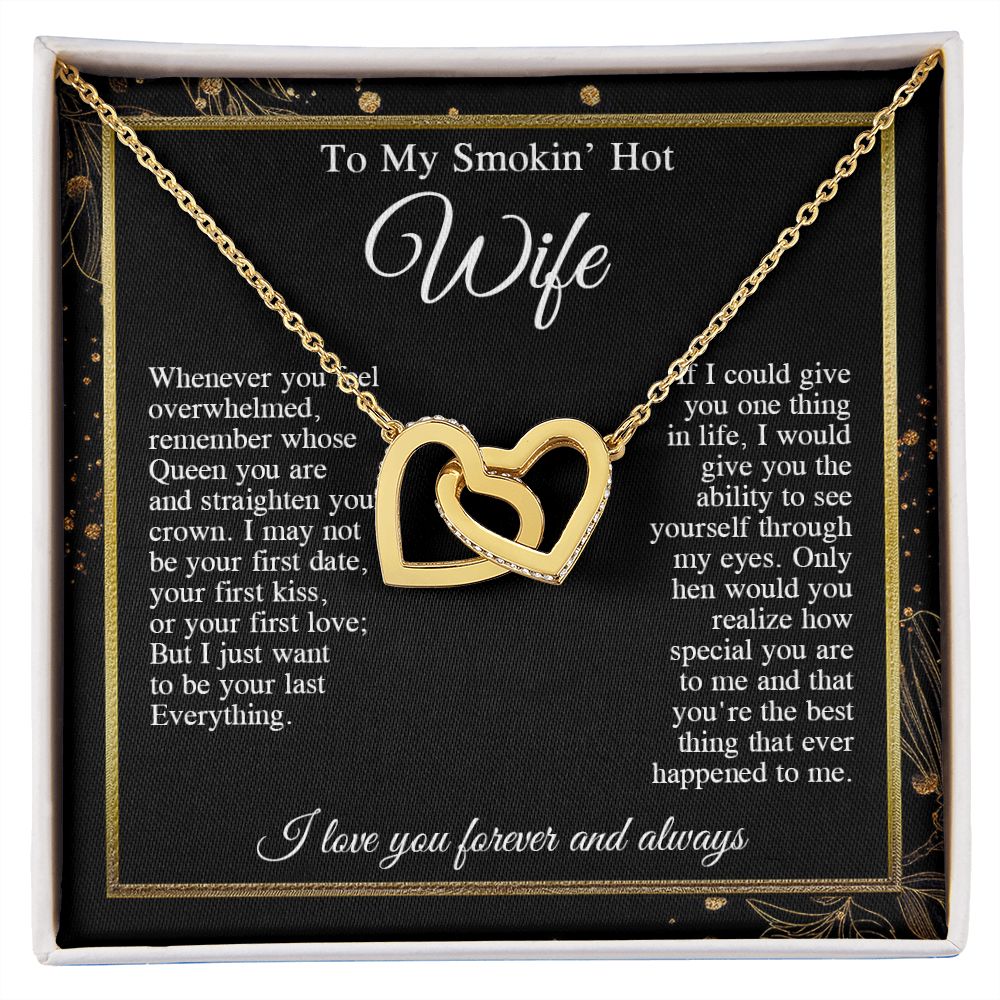 To My Beautiful Soulmate Necklace Gifts, Valentine Jewelry Gifts for Women, Anniversary Gifts For Wife From Husband To My Wife Necklace Message Card and Necklace Gift Box Gift Box Styles on Birthday, Wedding, Anniversary, Valentine Interlocking Heart