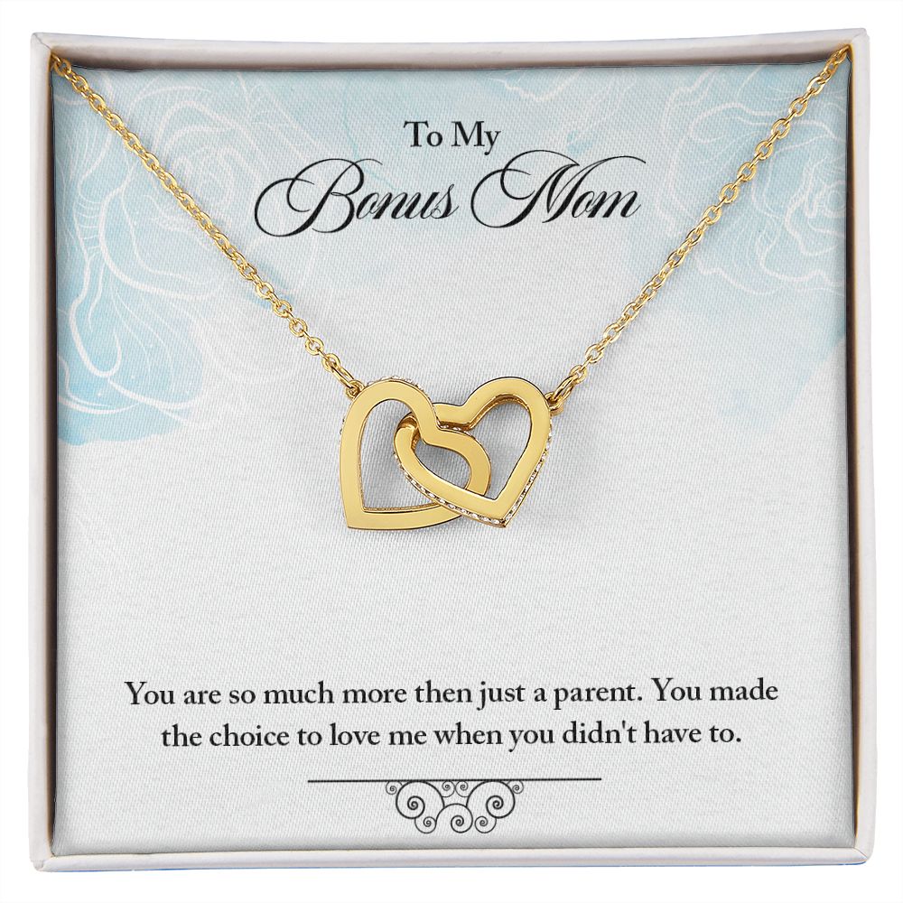 My Bonus Mom Necklace, Dear Mom, Mother's Day Necklace, Gift for Mom from Daughter, Son, Amazing Mom, Perfect Mother Mother's Day Gift, Love Knot Necklace Message Card and Gift Box Styles on Birthday, Christmas, Anniversary  Interlocking Heart