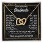 To My Soulmate Necklace Gift for Her, Soulmate Necklace, Necklaces for Wife from Husband, Birthday To My Wife Necklace, Soulmate Gifts, Necklace Message Card and Gift Box Styles on Birthday, Wedding, Anniversary, Valentine Interlocking Heart