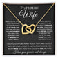 Couples Gifts, To My Beautiful Wife, Necklace From Husband, Valentine For Wife From Husband, Wife Wedding From Husband, To My Wife, Necklace Custom Name Message Card and Gift Box Styles on Birthday, Christmas, Wedding, Anniversary Interlocking Heart