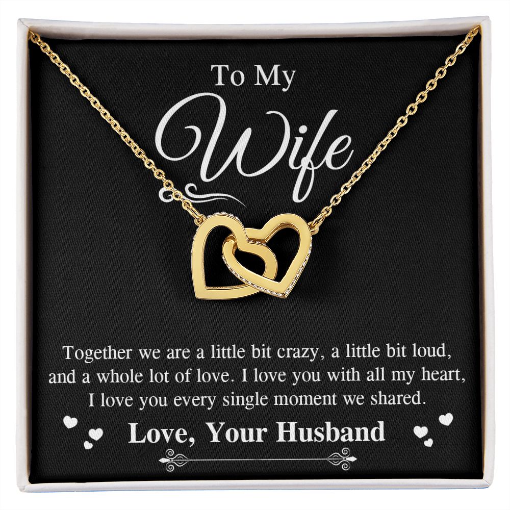 Valentine To My Soulmate Necklace Gifts for Wife from Husband, Wife Anniversary Gifts, Gift for Soulmate Necklace Message Card and Necklace Gift Box Gift Box Styles on Birthday, Wedding, Anniversary, Valentine Interlocking Heart