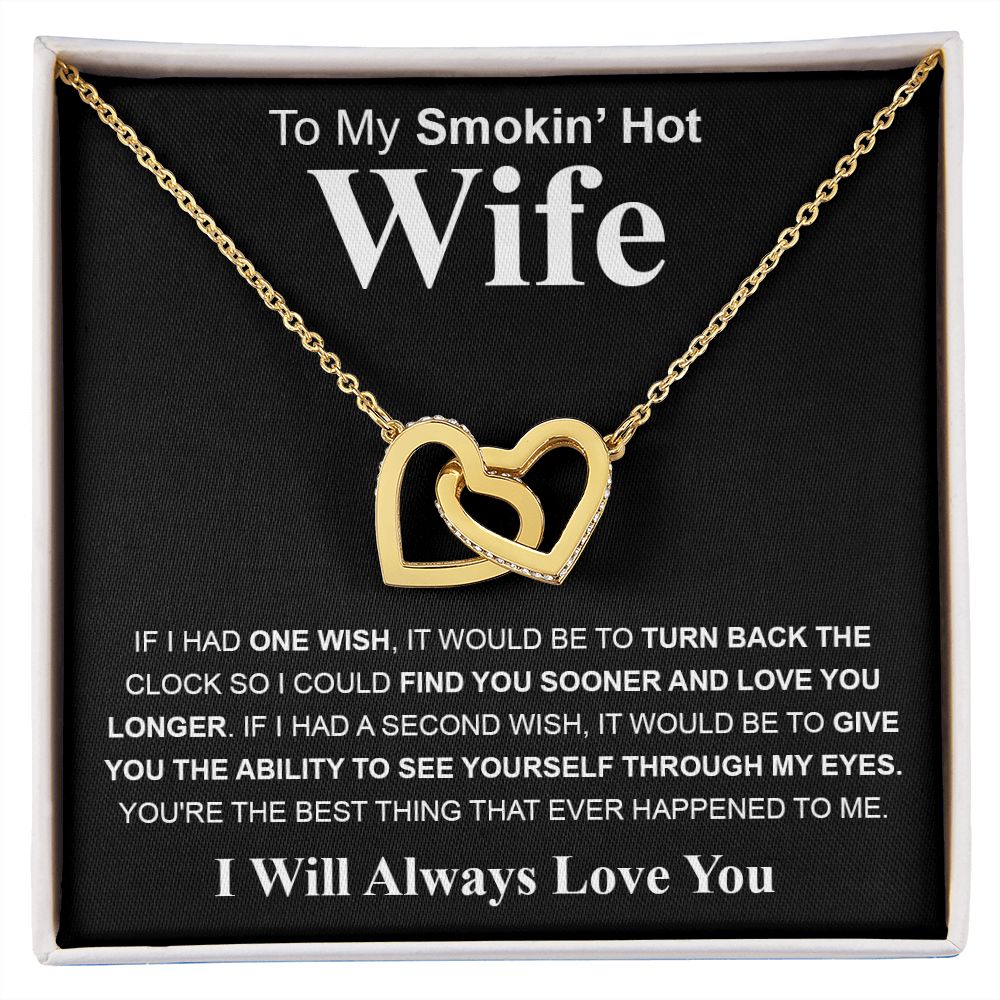 Gifts For Wife Birthday Gifts From Husband Necklace Valentines Day, Necklace for Future Soulmate, Valentine Anniversary Jewelry for Wife Necklace Gifts from Husband - Soulmate Gift Necklace with Message Card and Gift Box Interlocking Heart