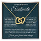 Couples Gifts, To My Beautiful Soulmate Necklace From Husband, Valentine For Wife From Husband, Wife Wedding From Husband, To My Wife, Necklace Custom Name Message Card and Gift Box Styles on Birthday, Christmas, Wedding, Anniversary Interlocking Heart