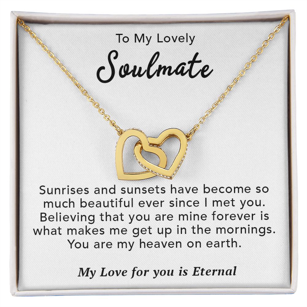 To My Lovely Wife Necklace Gift From Husband To My Badass Wife Pendant Anniversary Jewelry with Message Card and Gift Box. Gift for Wife. Necklace Gift Set for Wife Necklace Gifts Box Gift Box Styles Interlocking Heart