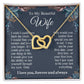 To My Beautiful Soulmate Necklace Gift For Her, Wife Gifts From Husband, Valentine Gifts For Wife From Husband To My Wife Necklace Message Card and Necklace Gift Box Gift Box Styles on Birthday, Wedding, Anniversary, Valentine Interlocking Heart