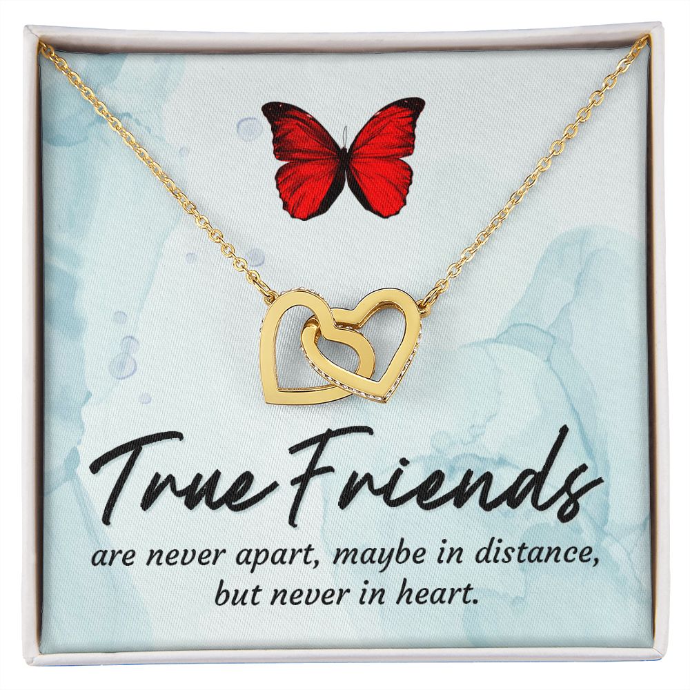 To My True Girlfriend Necklace, Brother to Sister, Birthday For Sister from Brother, Love Knot Meaningful Necklace Message Card and Gift Box Styles on Birthday, Christmas, Anniversary Interlocking Heart