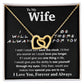 To My Wife Necklace To My Future Wife Necklace Gifts, Promise Necklace For Her, Fiance Gifts For Her, Valentine Gifts For Soulmate From Husband With Message Card Box LED, Soulmate Necklace For Women, To My Wife Necklace Interlocking Heart