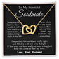 Soulmate Necklace from Husband, Wedding Anniversary Romantic Gifts for Wife from Husband to My Wife Necklaces for Wife Birthday Gifts, Wife Jewelry Necklace Message Card and Necklace Gift Box Gift Box Styles on Birthday, Wedding, Anniversary, Valentin Int