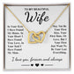 To My Beautiful Wife Necklace Gift, Soulmate for Wife Birthday Gifts from Husband, Anniversary for Women, Soulmate Gifts, Message Card and Necklace Gifts Box Gift Box Styles on Birthday, Wedding, Anniversary, Valentine Interlocking Heart