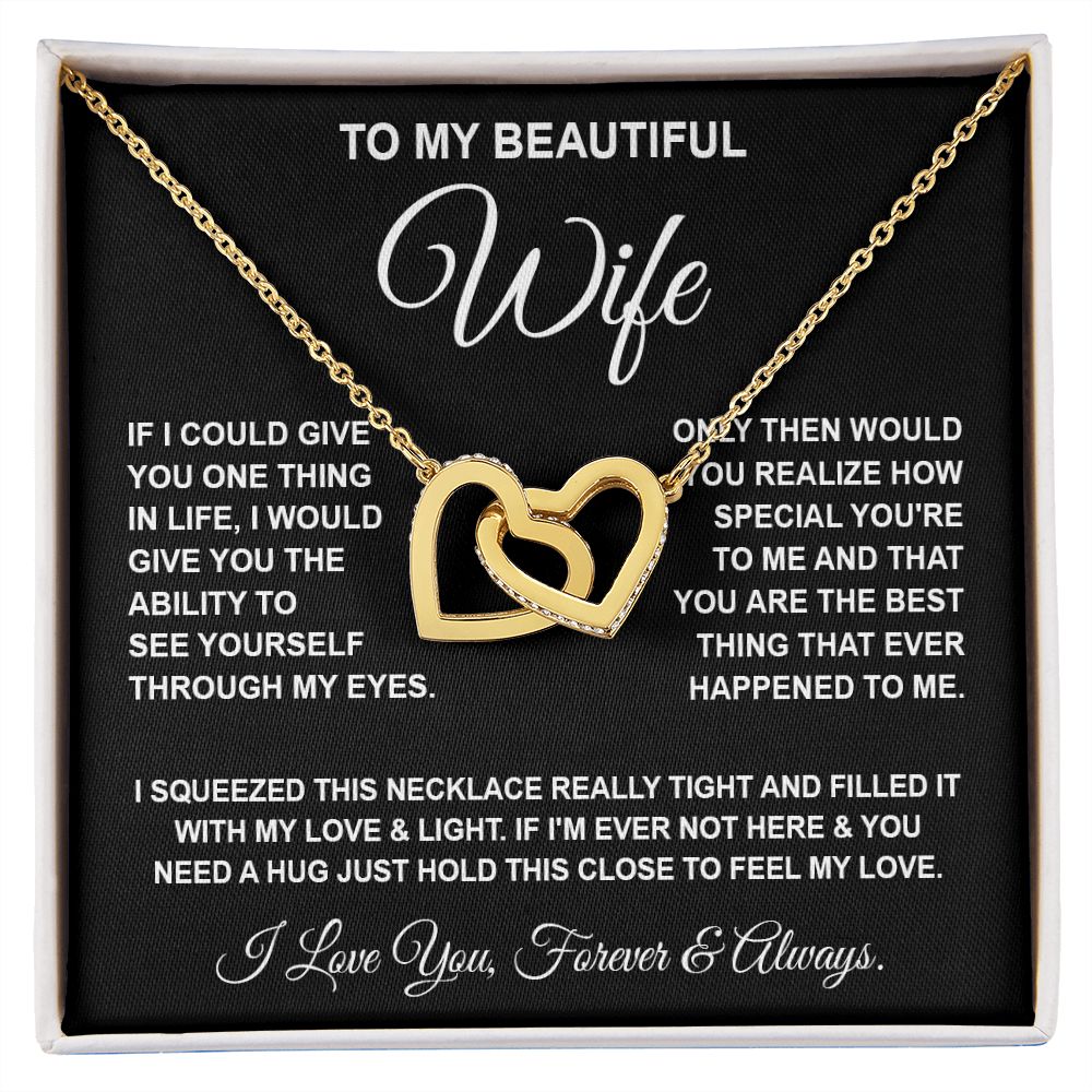 Soulmate Necklace Gifts From Husband, For Wife From Husband, Wife Gifts From Husband, Necklaces For Wife From Husband To My Wife Necklace Message Card and Necklace Gift Box Gift Box Styles on Birthday, Wedding, Anniversary, Valentine Interlocking Heart