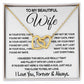 To My Beautiful Wife Necklace, Soulmate Jewelry For Women, Wife Necklace From Husband, Soulmate Birthday Gifts Necklace For Wife, Soulmate Gifts For Her, To My Future Wife Necklace Soulmate Interlocking Heart