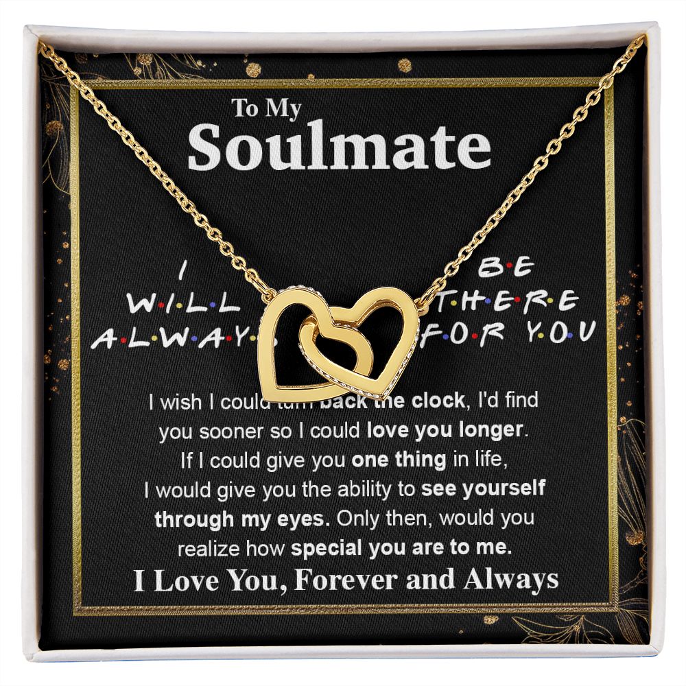 To My Soulmate Necklace To My Future Wife Necklace Gifts, Promise Necklace For Her, Fiance Gifts For Her, Wedding Necklace Gifts For Soulmate From Husband With Message Card Box LED, Soulmate Necklace For Women, To My Wife Necklace Interlocking Heart