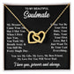 To My Soulmate Necklace Gift for Her, Soulmate Jewelry, Necklaces for Wife from Husband, Anniversary, To My Wife Necklace, Soulmate Gifts, Necklace Message Card and Gift Box Styles on Birthday, Wedding, Anniversary, Valentine Interlocking Heart